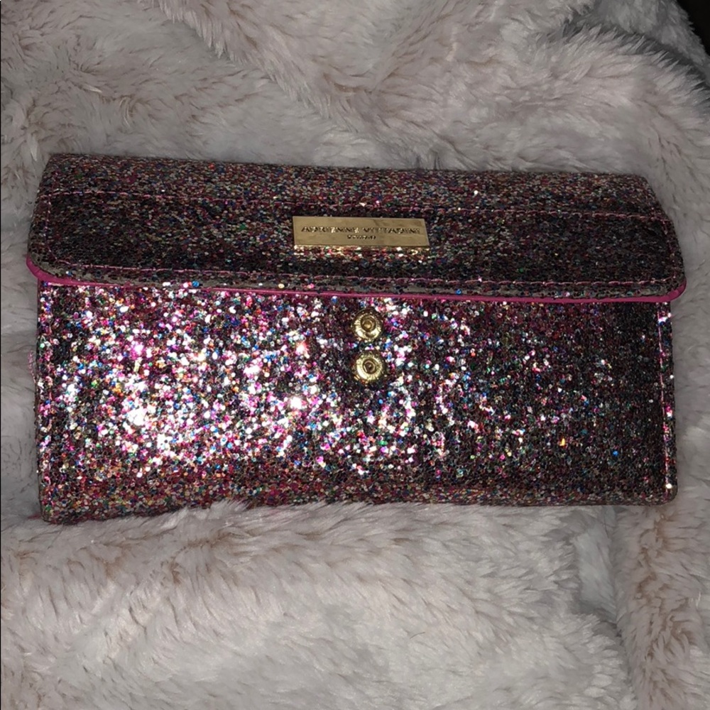 Adrienne Vittadini Studio Pink Glitter Wallet